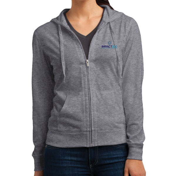 Impact 100 Printed - Women's Fitted Jersey Full Zip Hoodie Thumbnail
