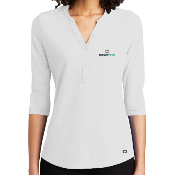 Impact 100 Embroidered - Women's Jewel Henley Thumbnail
